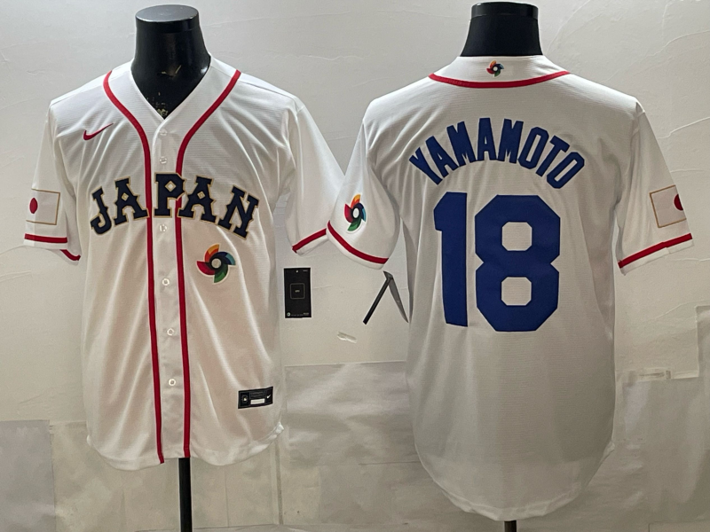 Men 2026 World Cub USA #18 Yamamoto white Nike MLB Jersey 0011